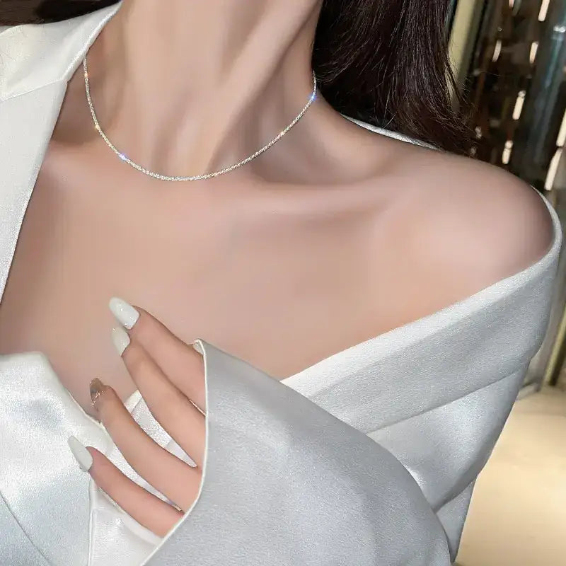 Clavicle Titanium Steel Choker Necklace-Sasha´s Jewelry