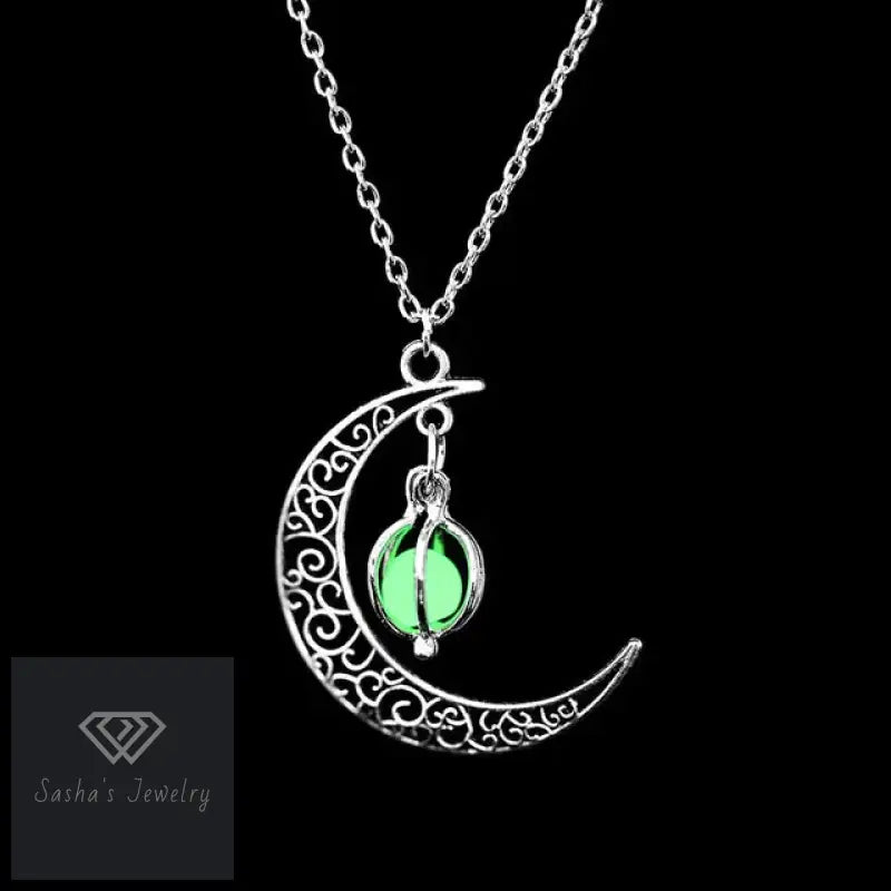 Collar Colgante de Luna Luminosa con Piedra Natural Brillante - Joyería de Encanto Curativo para Mujeres-Sasha´s Jewelry