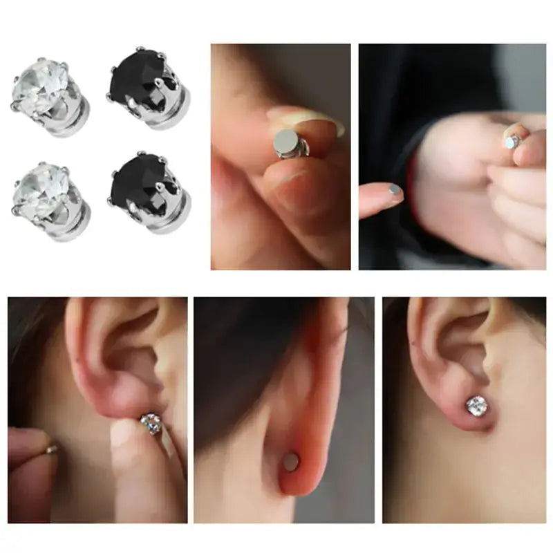 Unisex Crystal Stone Stud Earrings-Sasha´s Jewelry